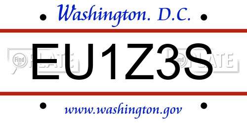 EU1Z3S District Of Columbia License Plate