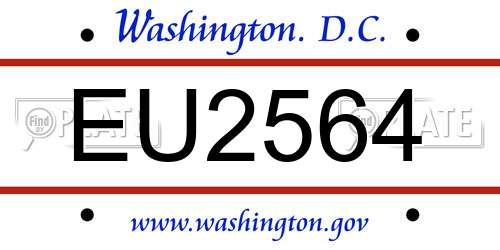EU2564 District Of Columbia License Plate