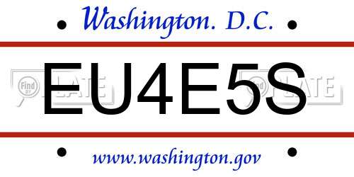 EU4E5S District Of Columbia License Plate