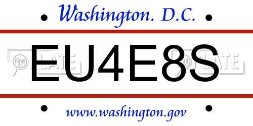 EU4E8S District Of Columbia License Plate