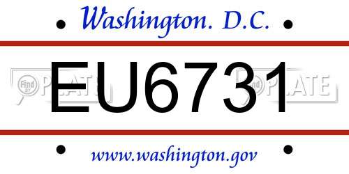 EU6731 District Of Columbia License Plate