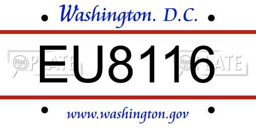 EU8116 District Of Columbia License Plate