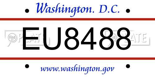 EU8488 District Of Columbia License Plate