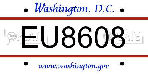 EU8608 District Of Columbia License Plate