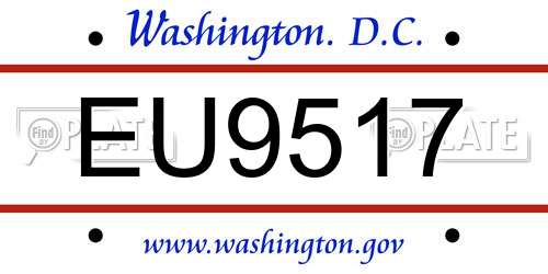EU9517 District Of Columbia License Plate