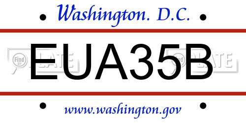 EUA35B District Of Columbia License Plate