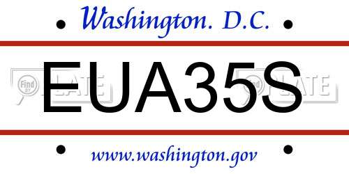 EUA35S District Of Columbia License Plate