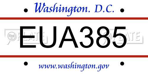 EUA385 District Of Columbia License Plate