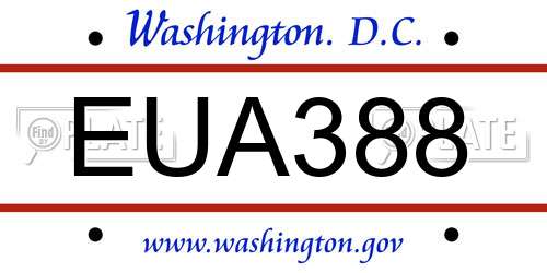 EUA388 District Of Columbia License Plate