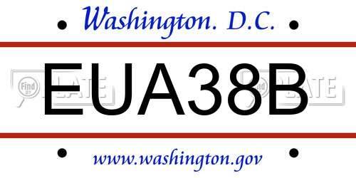 EUA38B District Of Columbia License Plate