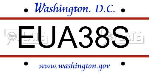 EUA38S District Of Columbia License Plate
