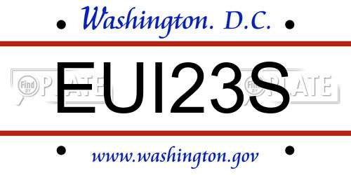 EUI23S District Of Columbia License Plate