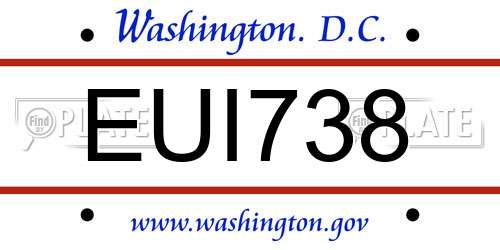 EUI738 District Of Columbia License Plate