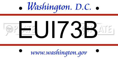 EUI73B District Of Columbia License Plate