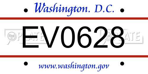 EV0628 District Of Columbia License Plate