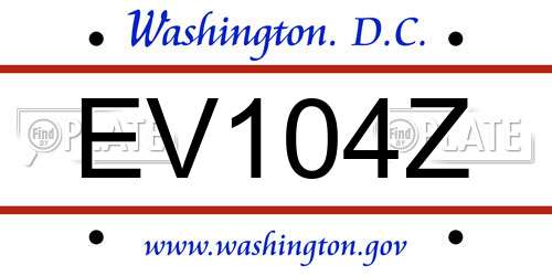 EV104Z District Of Columbia License Plate