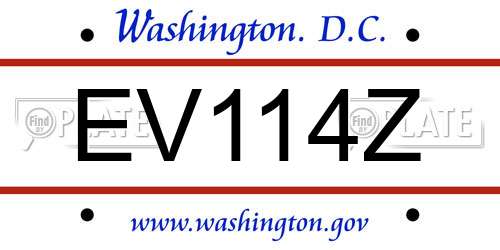 EV114Z District Of Columbia License Plate
