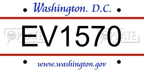 EV1570 District Of Columbia License Plate
