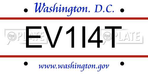 EV1I4T District Of Columbia License Plate