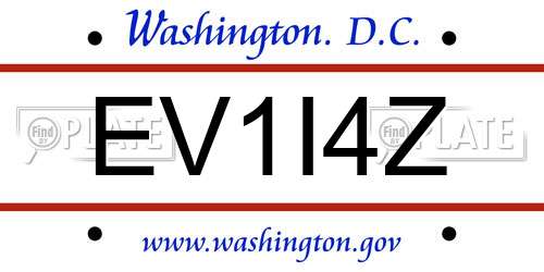 EV1I4Z District Of Columbia License Plate