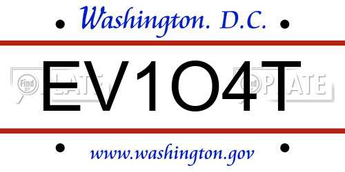 EV1O4T District Of Columbia License Plate
