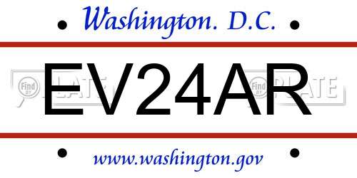 EV24AR District Of Columbia License Plate