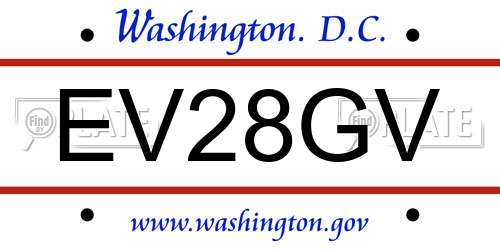 EV28GV District Of Columbia License Plate