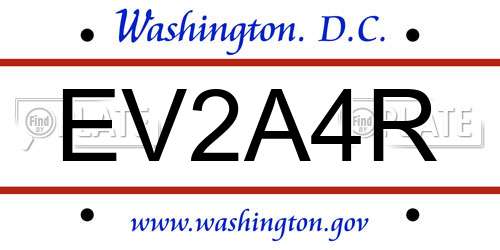 EV2A4R District Of Columbia License Plate