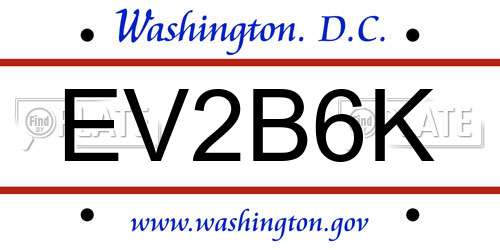 EV2B6K District Of Columbia License Plate
