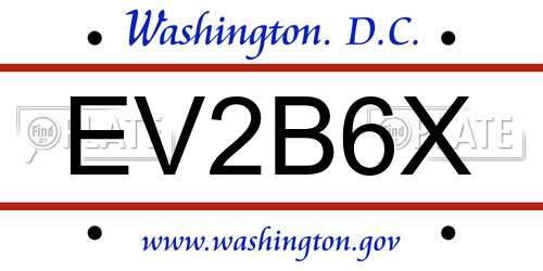 EV2B6X District Of Columbia License Plate
