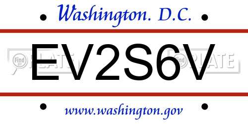 EV2S6V District Of Columbia License Plate