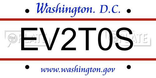 EV2T0S District Of Columbia License Plate