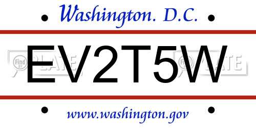 EV2T5W District Of Columbia License Plate