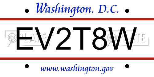 EV2T8W District Of Columbia License Plate