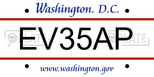 EV35AP District Of Columbia License Plate
