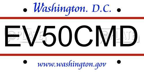 EV50CMD District Of Columbia License Plate