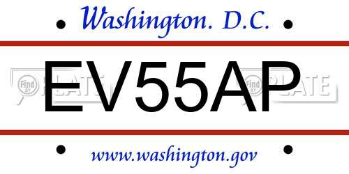 EV55AP District Of Columbia License Plate