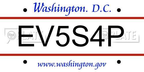 EV5S4P District Of Columbia License Plate