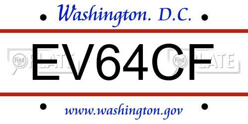 EV64CF District Of Columbia License Plate