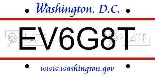 EV6G8T District Of Columbia License Plate