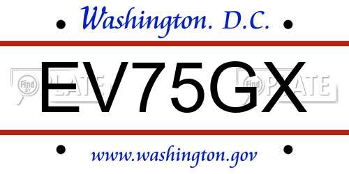 EV75GX District Of Columbia License Plate