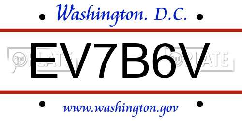 EV7B6V District Of Columbia License Plate