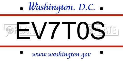 EV7T0S District Of Columbia License Plate