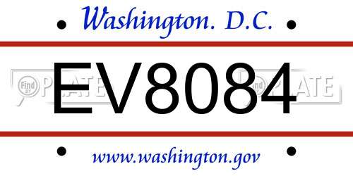 EV8084 District Of Columbia License Plate