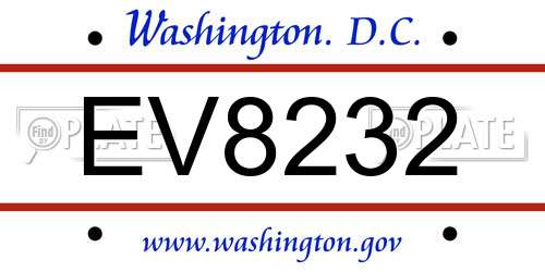 EV8232 District Of Columbia License Plate