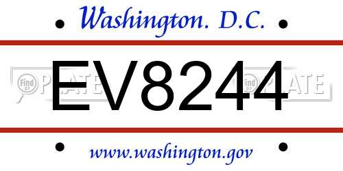 EV8244 District Of Columbia License Plate