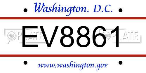 EV8861 District Of Columbia License Plate