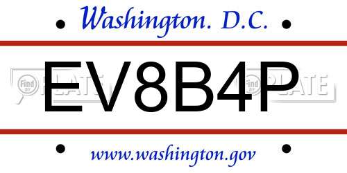 EV8B4P District Of Columbia License Plate