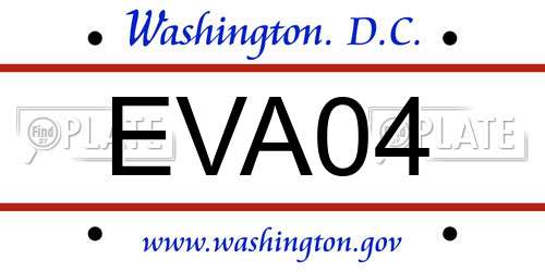 EVA04 District Of Columbia License Plate
