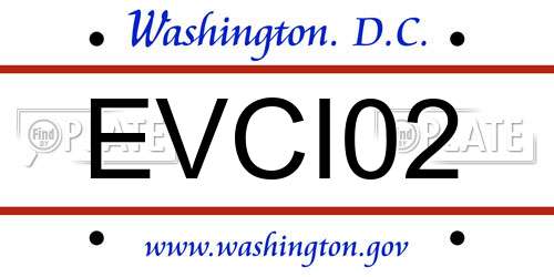 EVCI02 District Of Columbia License Plate